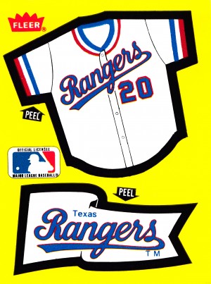 1985 texas rangers fleer decal poster reproduction wall art 